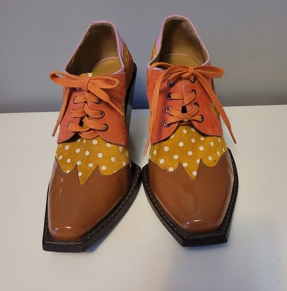 Fluevog Signature Dali Contrast Lace Up Shoes, VGUC, size 9 - Picture 2 of 13